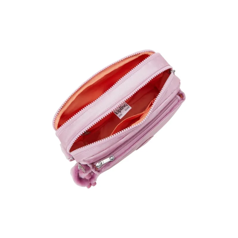 Kipling Recycled Polyester Shoulder Bag, Crossbody Bag Medium Size Women's Metallic Pink Purple-3