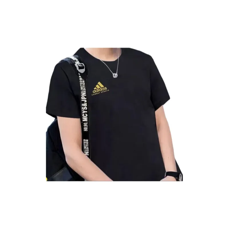 Adidas T Shirt Men's Black With Gold Logo-2