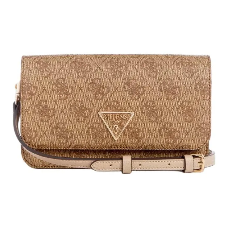 GUESS Artificial Leather Shoulder Bag Crossbody Bag Wallet Women's Brown-0