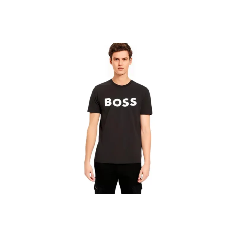 HUGO BOSS SS22 Men's Logo Print Short Sleeve T Shirt Black-5