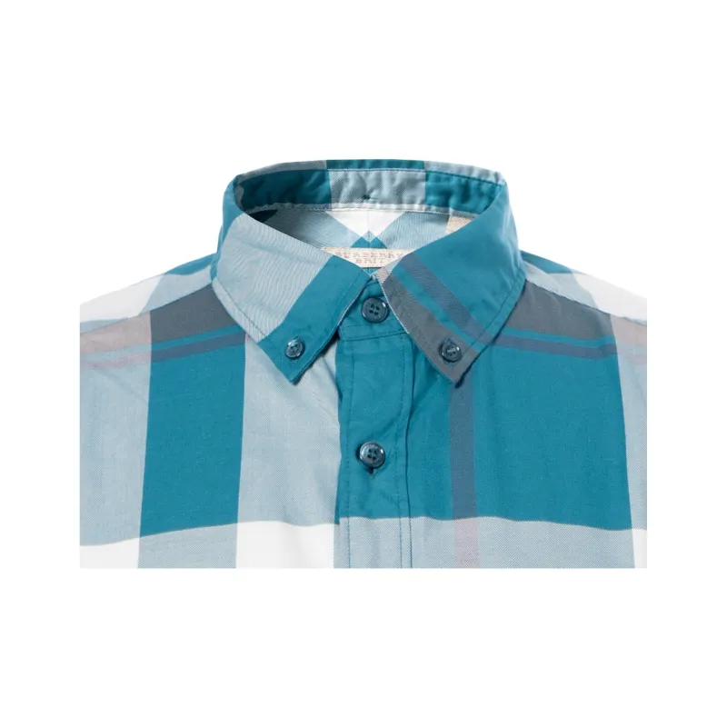Burberry Men's Check Button-Up Long-Sleeve Shirt Green-5