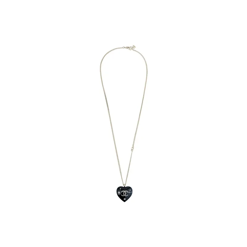 CHANEL Resin Necklaces Women's Black/Gold-2