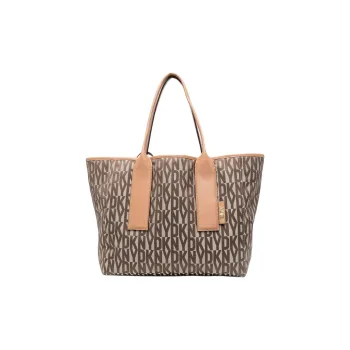 DKNY Polyester Tote Bag Shopping Bag Handbag Large Size Women's Brown
