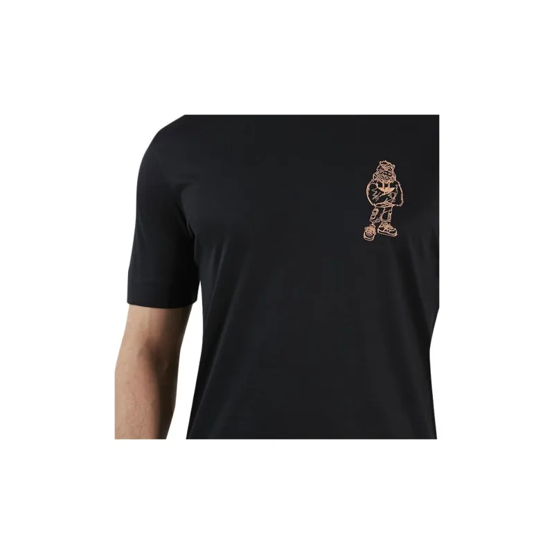 EMPORIO ARMANI Patterned Print Crew Neck Pullover Short Sleeved T Shirt Men's Black-3