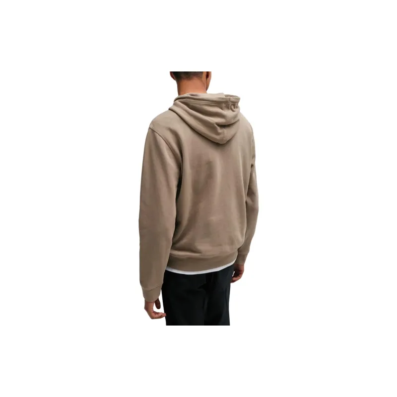 HUGO BOSS Cotton-Terry Hoodie With Logo Patch Sweatshirt Men's Light Brown-3