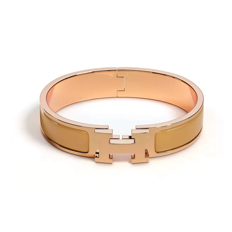 HERMES Enamel Bangles Unisex Rose Gold-0