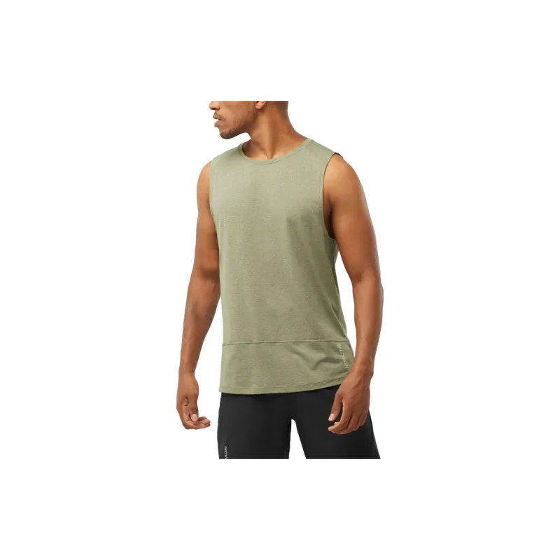 SALOMON CROSS RUN Tank Tops Men's Green-1