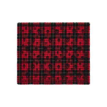Alexander McQueen Tartan Skull Frayed Edge Scarf