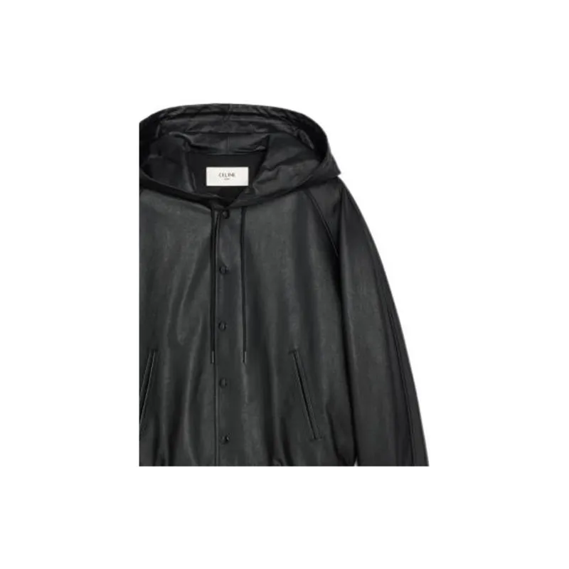 CELINE Hooded Jacket In Soft Lambskin-5