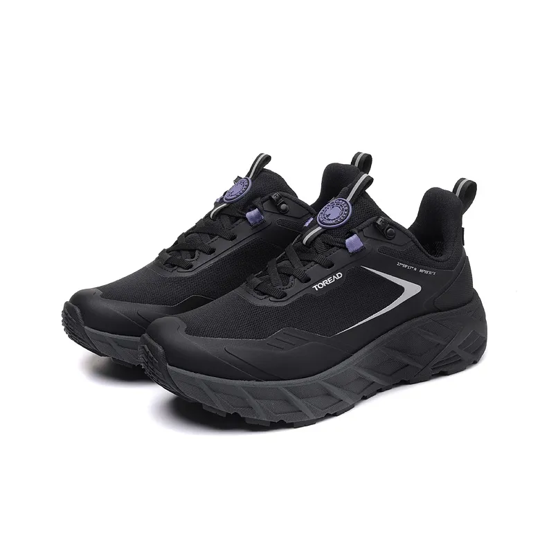 TOREAD Anti Slip Wear Resistant Low Top Trekking Shoes Women's Black Purple-1