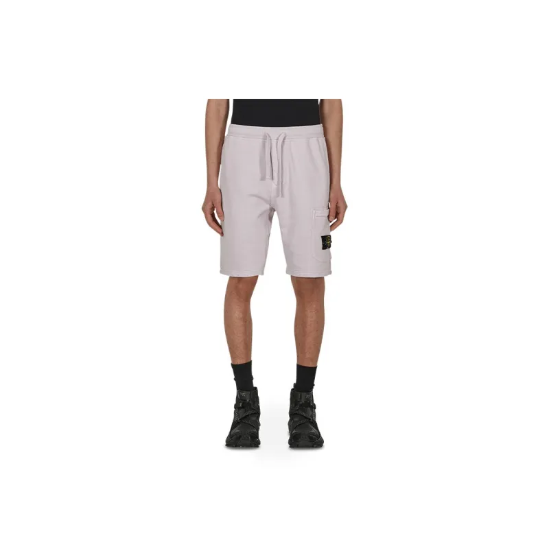 STONE ISLAND 64651 Cotton Fleece Garment Dyed Shorts-4