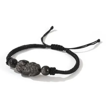 Artisan Lock Heart Jade Obsidian Jade Bracelets Unisex