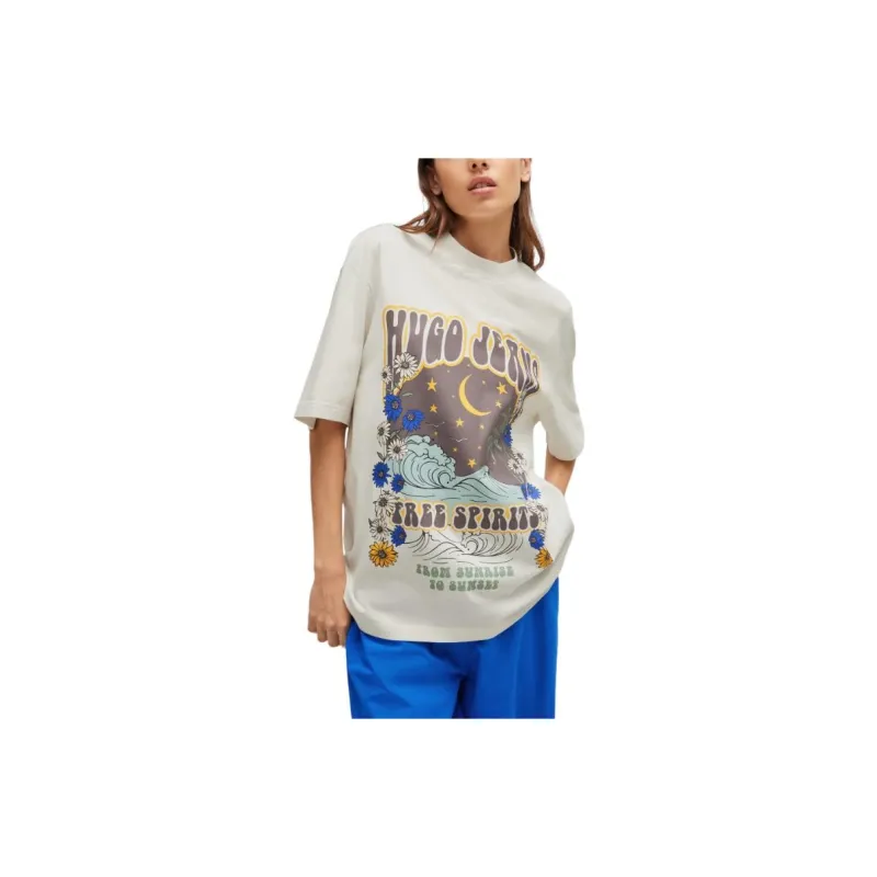 HUGO BOSS SS24 T Shirt Unisex Natural White-1