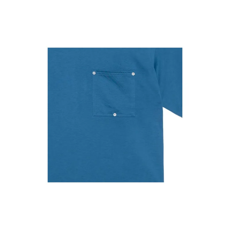 Bottega Veneta Solid Color Crew Neck Pullover Short Sleeved T Shirt Men's Blue-6