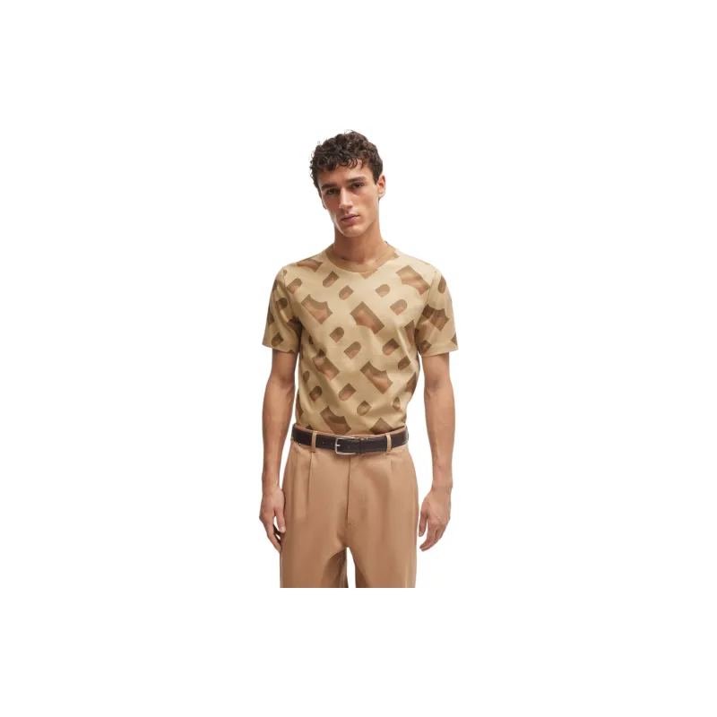 HUGO BOSS Monogram jacquard Short sleeve T shirt-3