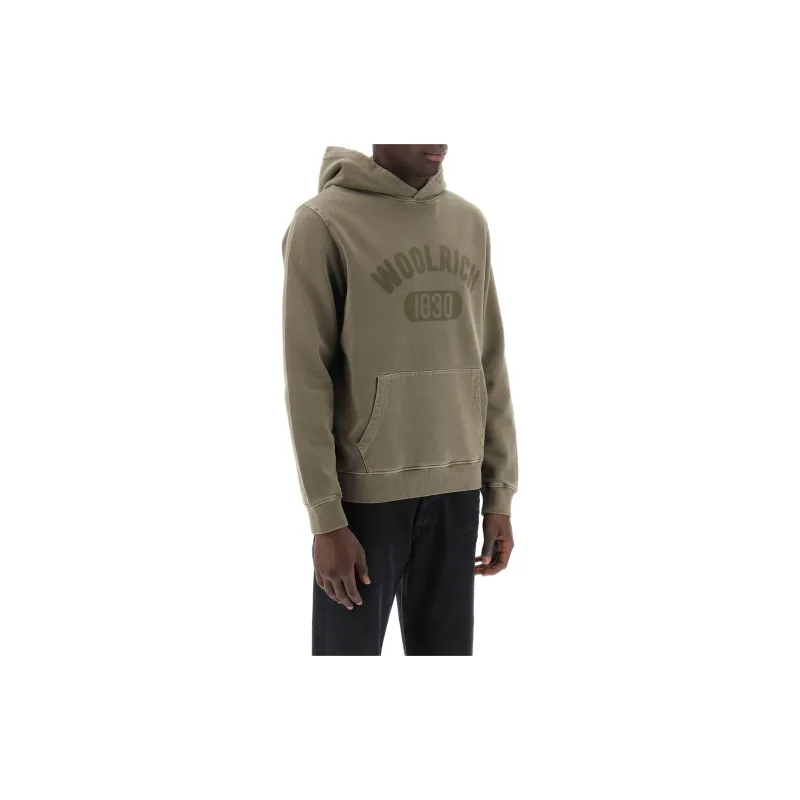 WOOLRICH Long Sleeved Logo Printed Hoodie-1