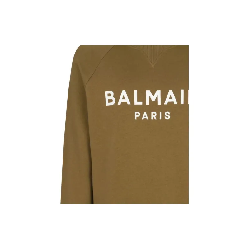 BALMAIN Logo Print Crewneck Sweatshirt-5