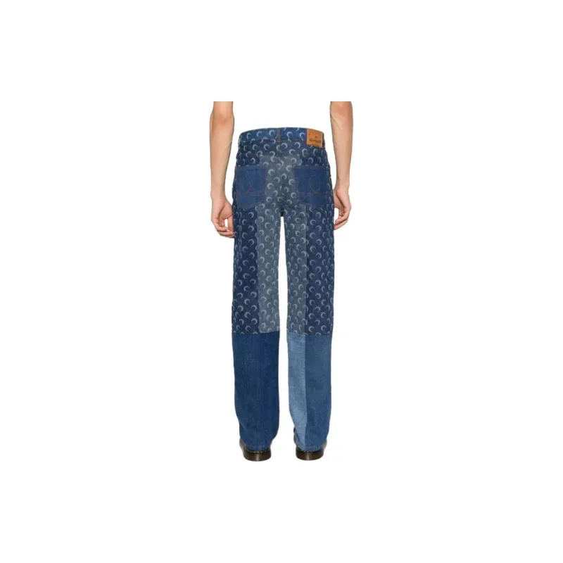 Marine Serre Regenerated denim Slim fit Jeans-2