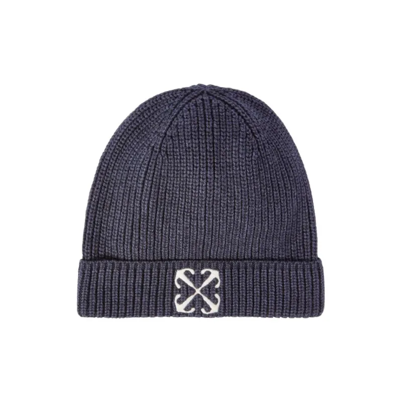 OFF WHITE Arrow Embroidered Knitted Beanie-0
