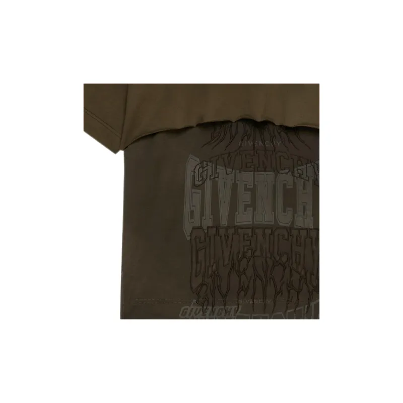 Givenchy Logo embroidered Layered Cotton Hoodie-5