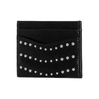 REBECCA MINKOFF Leather Card Holder Women's Black
