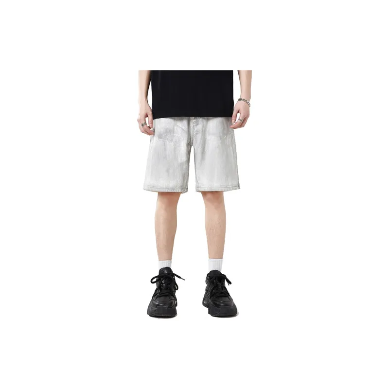 KGK Denim Shorts Men White-2