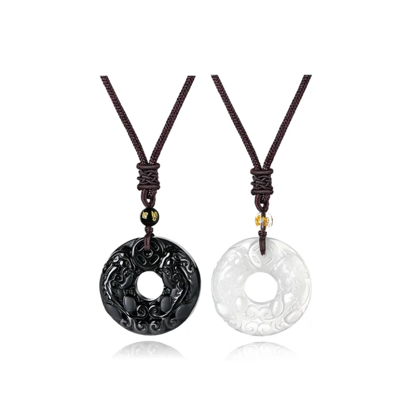 Moon Jewelry Obsidian Jade Necklaces Unisex-2