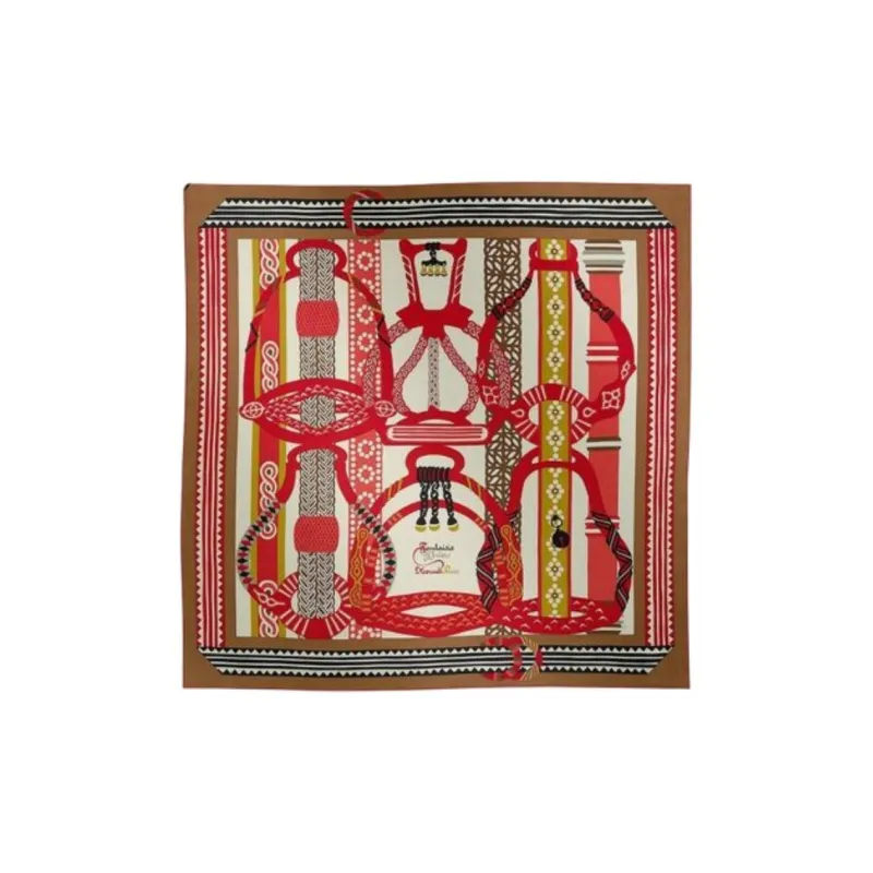 HERMES Cashmere Knit Scarves Women's Multicolor-5