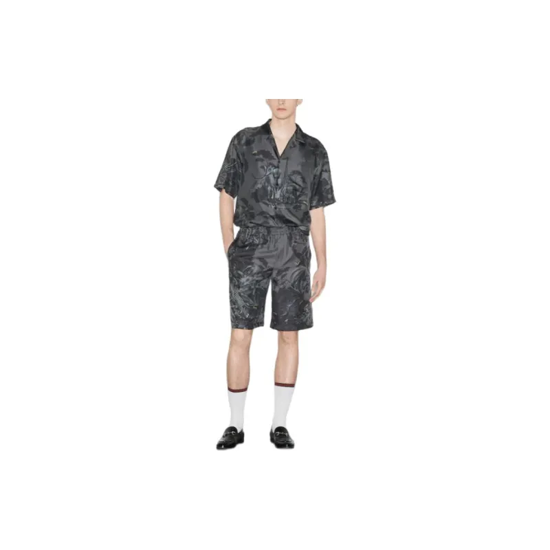 GUCCI Flora And Fauna Print Silk Shorts-1