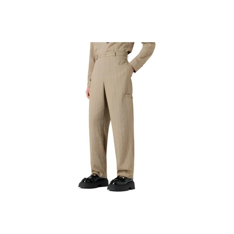 EMPORIO ARMANI Trousers With Monochromatic Stripes In A Peach feel Viscose blend-5
