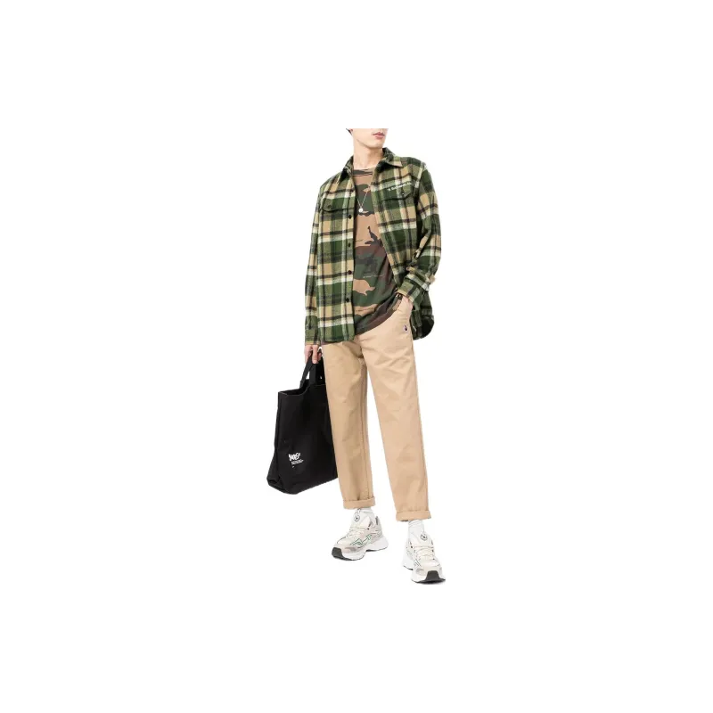 A BATHING APE Shirts Men Green-1