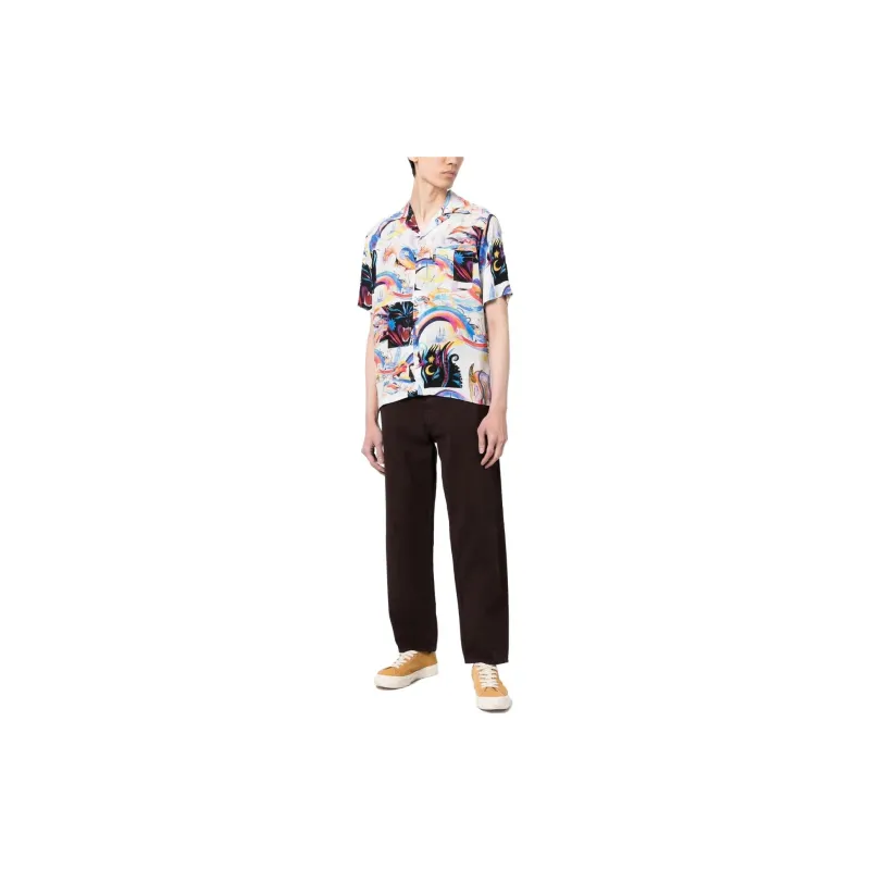Aries All Over Patterned Collared Button Up Shirt-2