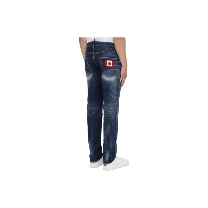 DSQUARED 2 Logo Patch Distressed Slim Fit Jeans-4
