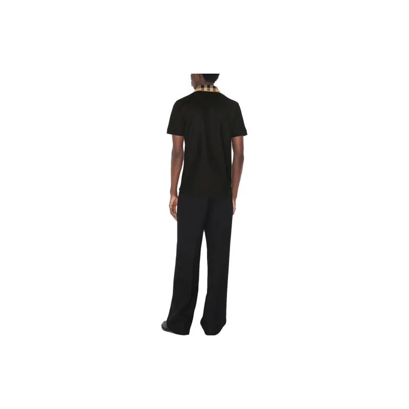 Burberry Checkered collar Cotton Polo Shirt-2