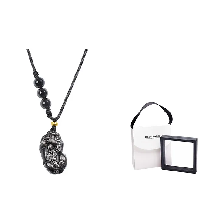 CHIEMOT Obsidian Necklaces Unisex-5