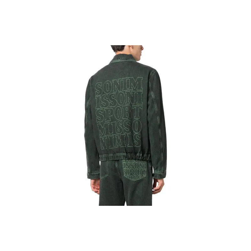 MISSONI Denim Jackets Men Dark Green-3