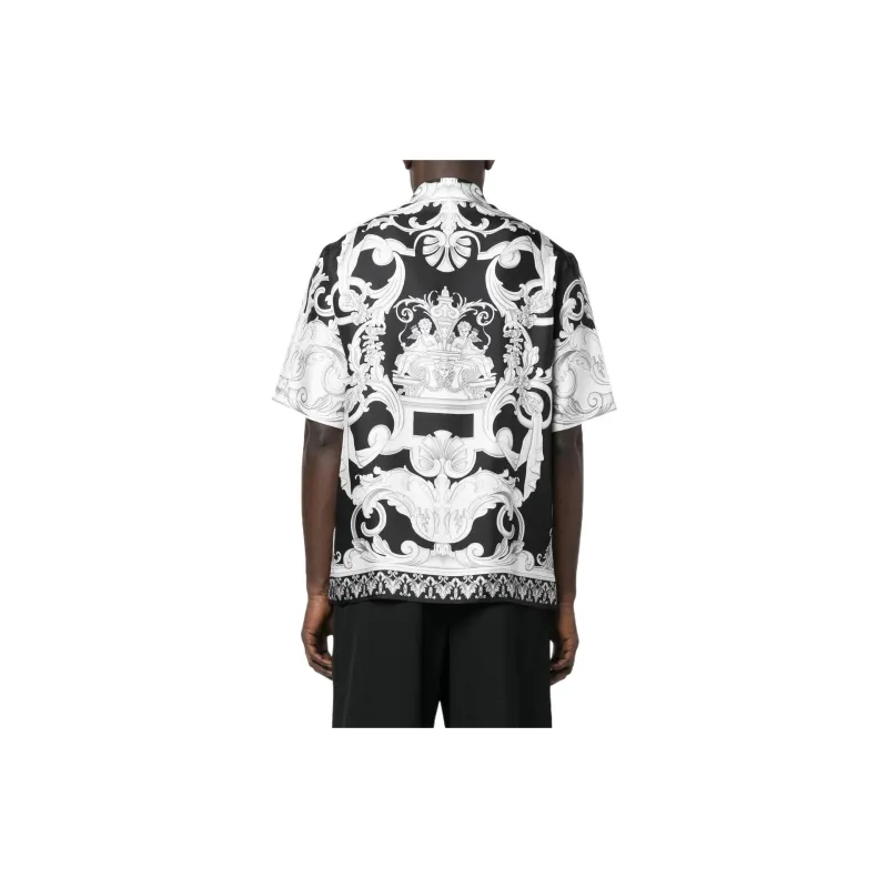 VERSACE Silver Baroque Silk Shirt-2