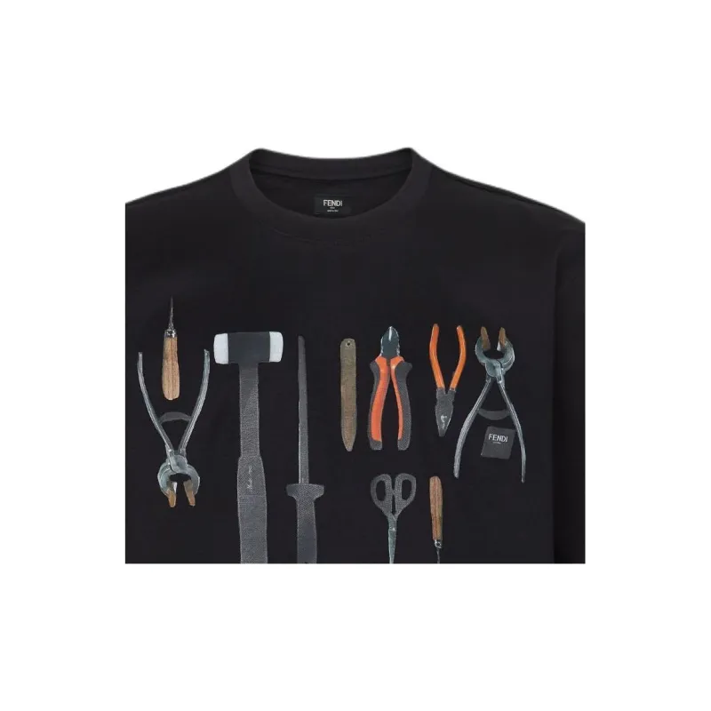 FENDI Tools Printed Crewneck T Shirt-4