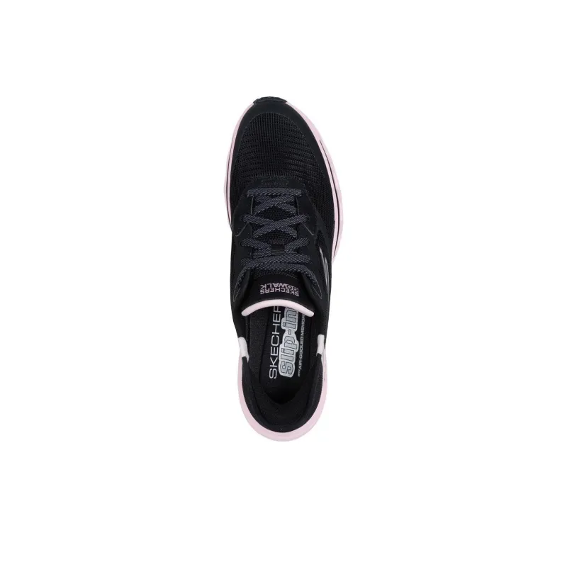 Skechers WOMEN'S GO WALK Anti Slip Wear Resistant Low Top Casual Shoes Women's Black Pink-4