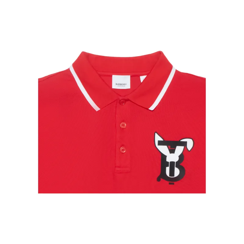 Burberry SS23 The Year Of The Rabbit SS23 Polo Shirt Men's Bright Red-4