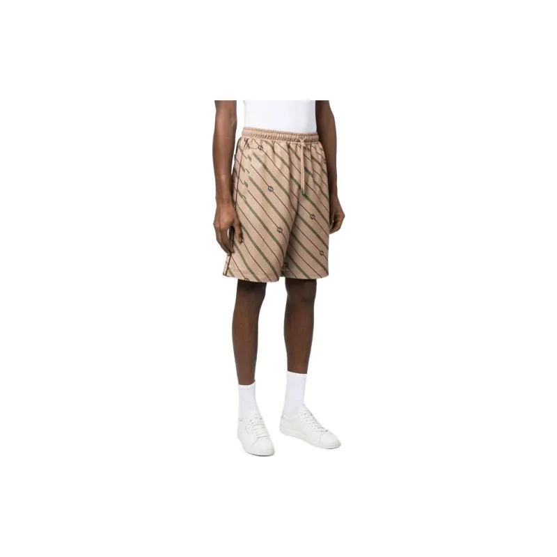 GUCCI Twill Gg Stripe Shorts-2