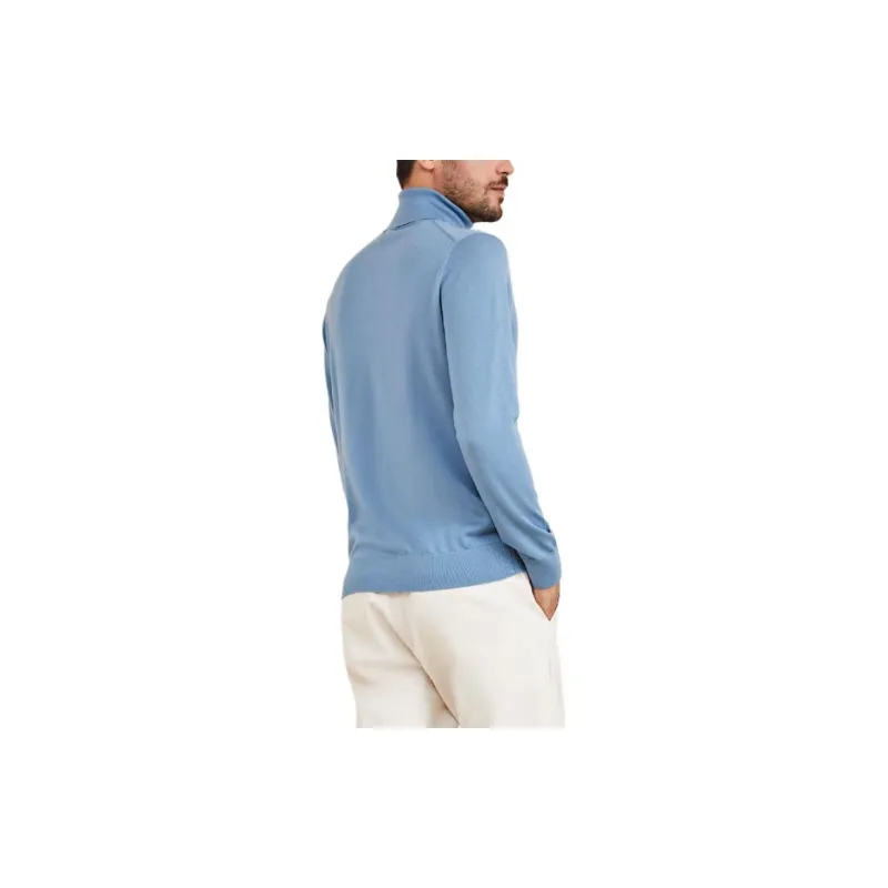 GUESS Merino Wool Turtleneck Sweater Sweater Men's Blue-3