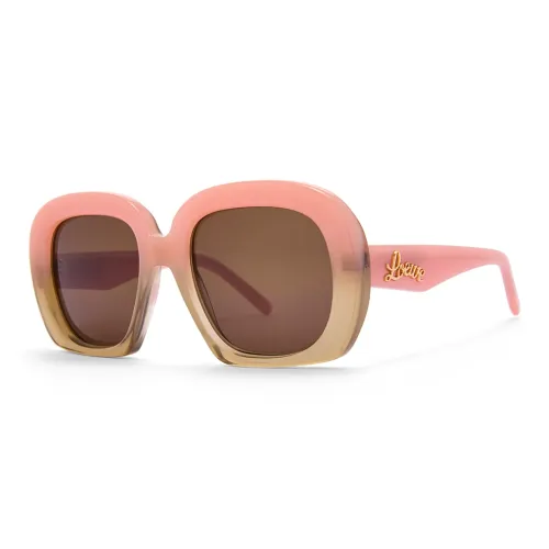 LOEWE Plate Frame Irregular Shape Sunglasses Women's Pink