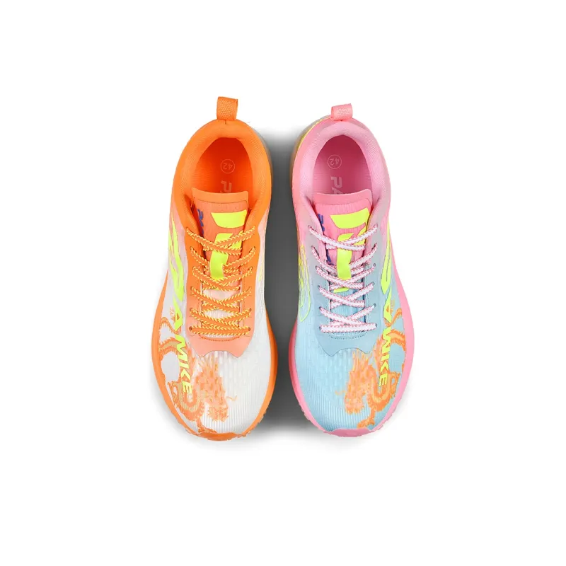 PANKE Running Shoes Unisex Low Top Mismatched Blue Pink Dragon+Orange Dragon-4