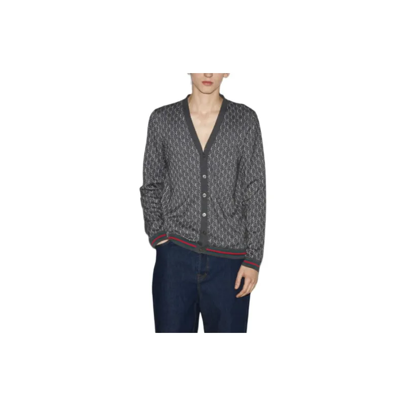 GUCCI Monogrammed Button Up Cardigan-2