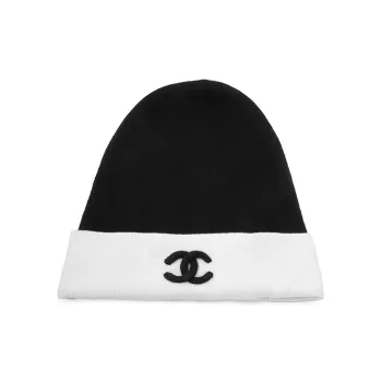 CHANEL 1986 1988 Two tone Beanie Hat