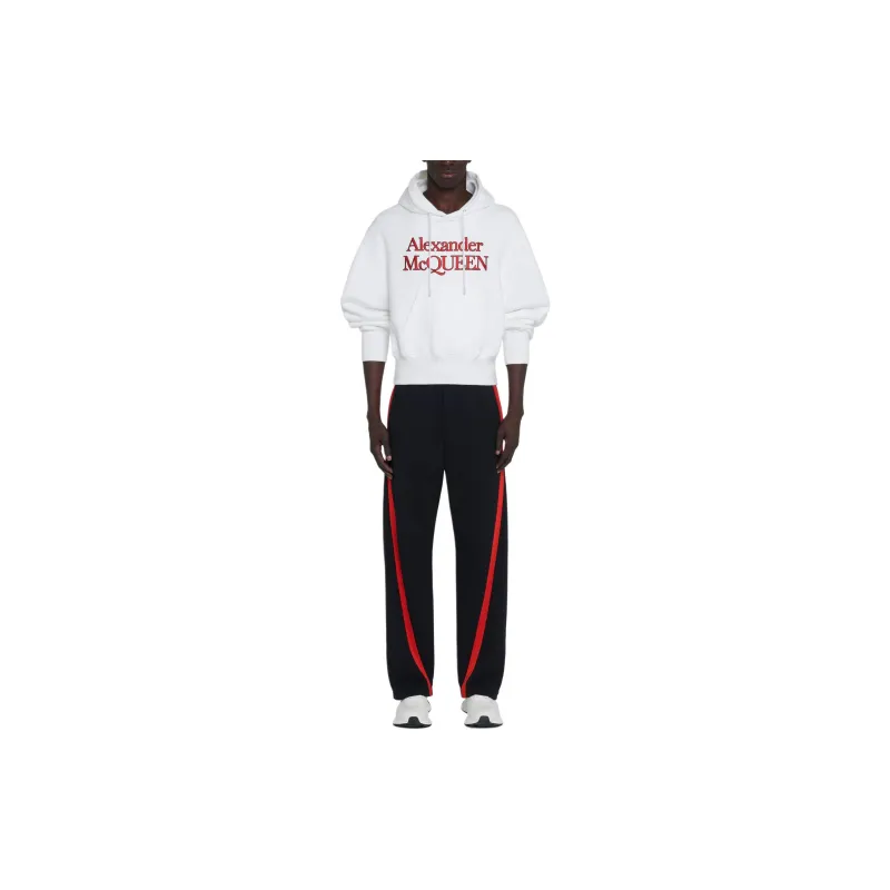 Alexander McQueen Logo Embroidered Drawstring Hoodie-1