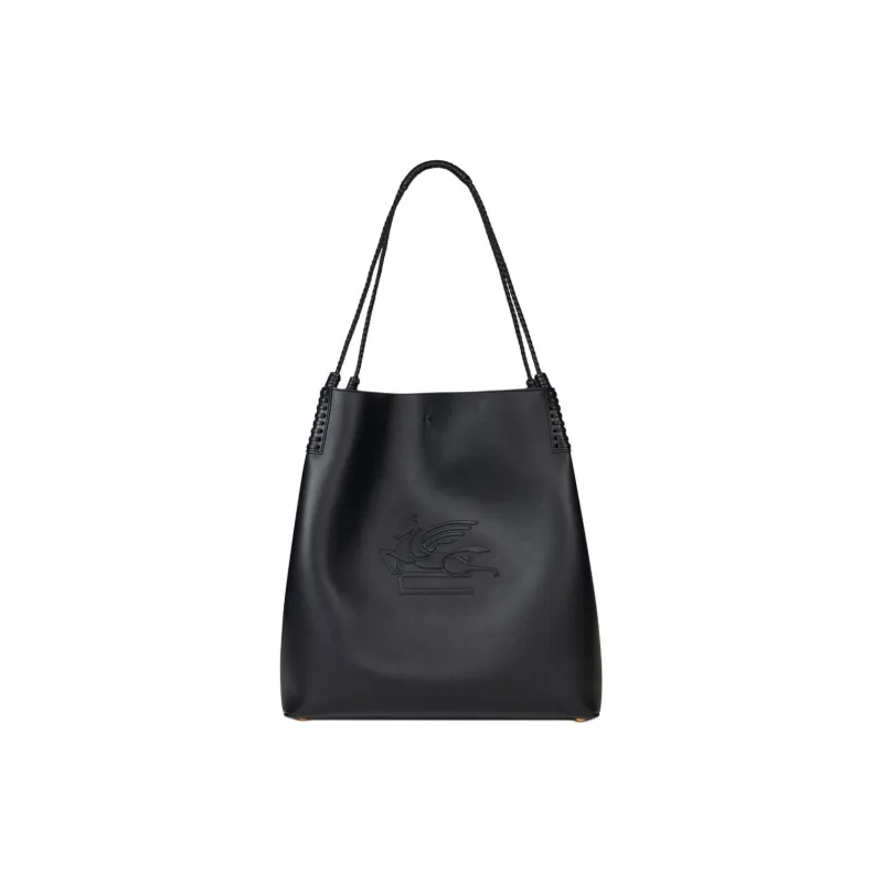 ETRO Leather One Shoulder Handbag Tubas Women's Black-0