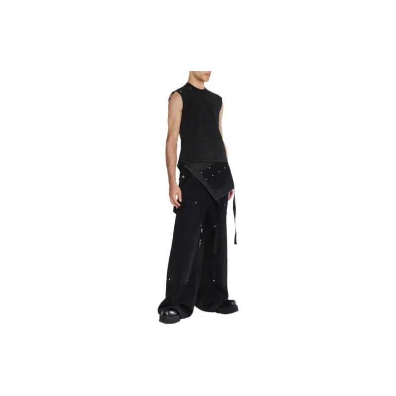 DION LEE SS24 EMBOSSED MUSCLE TANK Top Unisex Washed Black/Washed Black-4
