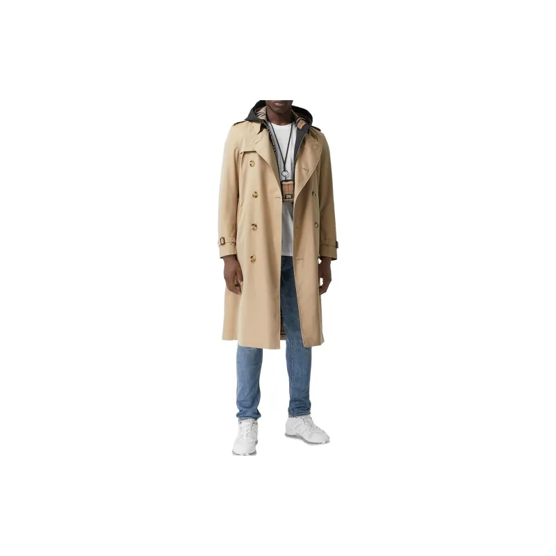 Burberry Trench Coat Men's Gray Yellow-1